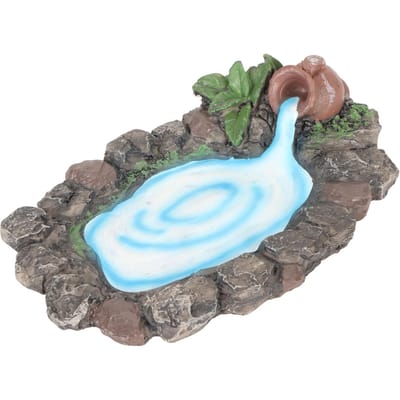 Feeëntuin Rotsvijver 6,5 inch Lang Handbeschilderd Levensecht Duurzaam Hars Miniatuurvijver voor Huis