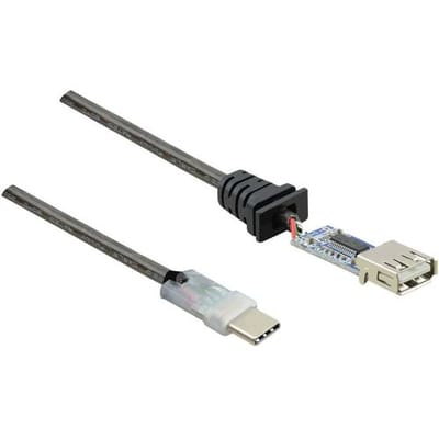 Renkforce RF-4752800 USB-kabel USB 2.0 USB-C stekker, USB-A bus 7.50 m Zwart Vergulde steekcontacten