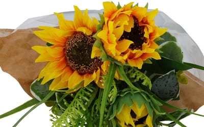 Kunst boeket Helianthus geel-L15B15H60CM - Hoogte 60cm - Zonnebloem boeket