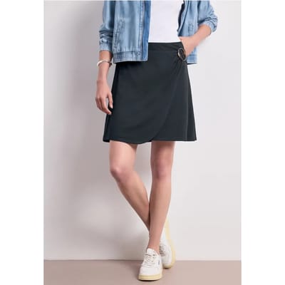 Knielange rok in wikkel-look