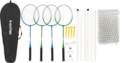 Badminton Set - Vlieger Set - Buiten Spelen - Compleet Voor 4 - 600 x 60 cm - Blauw Groen