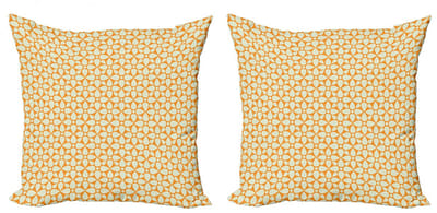 ABAKUHAUS Aster – Kussenhoes Set van 2x45x45 cm – Crème Marigold – Dubbelzijdig