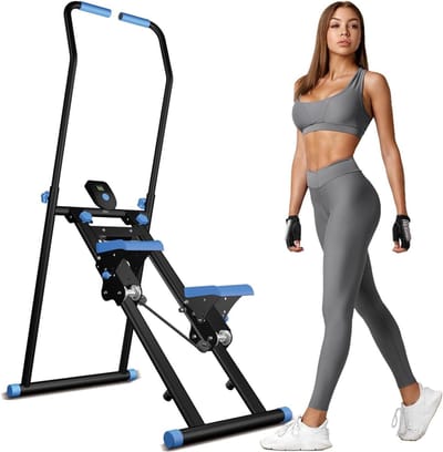 Trapstepper Oefenmachine - Verticale Klimmer - Full Body Workout - Opvouwbaar Ontwerp - 1328 cm Hoog - Blauw en Zwart
