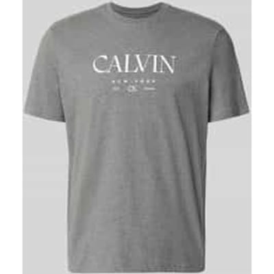 T-shirt met labelprint en ronde hals