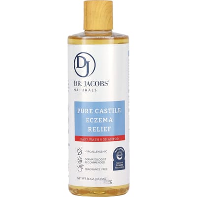 Dr. Jacobs Naturals, Pure Castile Eczeem Verlichting, Douchegel en Shampoo, 16 oz (473 ml) white
