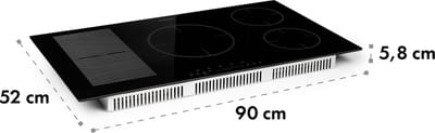 Klarstein Inductiekookplaat Delicatessa 90 Hybrid Inbouw - 5 Zones - 7400W - Zwart - Inductie Kookplaat Inbouw Kookplaat Kookveld - 52 cm - voor Keuken - Touch Timer Flexzone - Display - Induction Hob - Inductie Kookveld