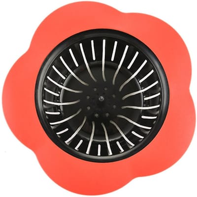 Plastic Bloemvorm TPR Vloerafvoer Filter Gootsteenstop Creatieve Vloerafvoer Huishoudelijke Accessoires red