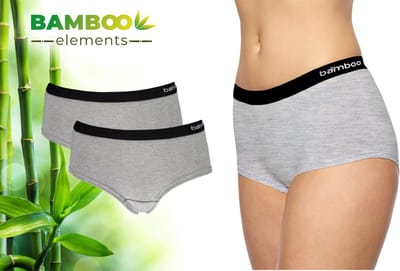 Bamboo - Ondergoed Dames - Hipster - Bamboe - 2 Stuks - Grijs - Lingerie - Boxershort Dames - Onderbroeken Dames - Dames Slips - Dames Ondergoed
