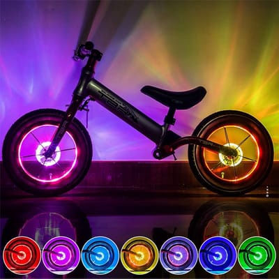 Waterdicht LED Fiets Spaaklicht - 7 Kleuren & 18 Modi Oplaadbaar - Veilig & Stijlvol voor Nachtfietsers