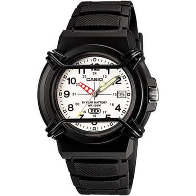 Casio YOUTH serie - schijf drie wijzers, tien jaar batterijduur outdoor, kwartsuurwerk, harsband, Japanse en Koreaanse horloge, herenhorloge, wit HDA-600B-7BV wit