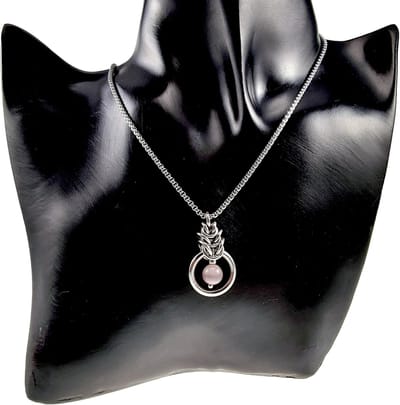 55cm x 2mm Jasseron-Ketting + 30mm Paarsekleur Kattenoog Kristal Hanger, Gepolijst RVS, Uniek Ontwerp, Dames – Handgemaakt door esde2