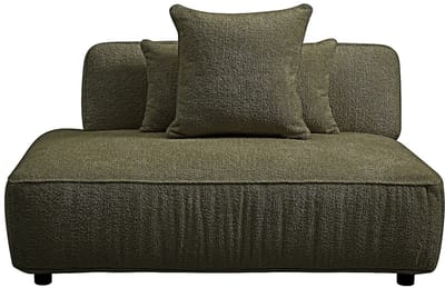 Vente-unique Chaise longue links in kakigroene boucléstof LELACO