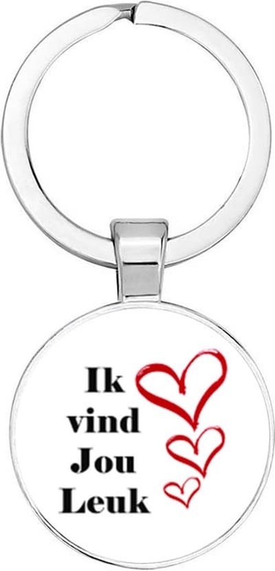 Akyol - Ik vind jou leuk Sleutelhanger - liefde - vriend/vriendin - valentijnsdag - cadeautje voor vriend/vriendin - verjaardagscadeau - kado - gift - 2,5 x 2,5 CM