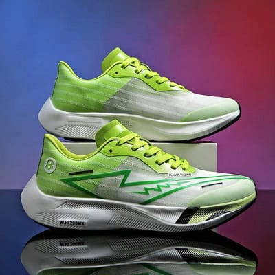 Marathon Kussen Koolstofplaat Sport Hardloopschoenen Heren Ademend Lichtgewicht Dames Comfortabel Antislip Specialiteit Sneakers 36 groen