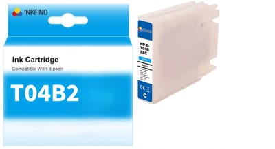 INKFIND T04B Cyaan Inktcartridge compatibel met Epson T04B (T04BXLC) Hoge Capaciteit - 1-pack Cyaan*1
