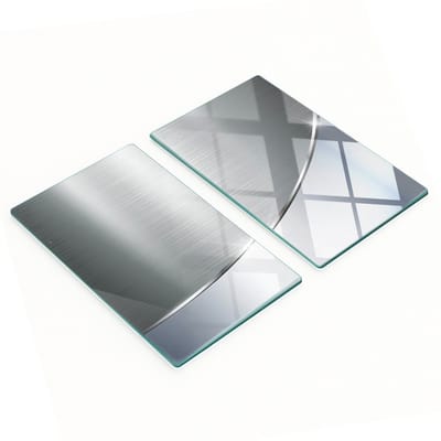 Set van twee decoratieve glazen keukenplanken met structuur, 2x30x52 cm