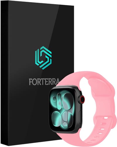 Smartwatchbandje Geschikt voor Apple Watch 1, 2, 3, 4, 5, 6, 7, 8, 9, 10, 11, SE - 42/44/45/46 mm - Verstelbaar Siliconen Bandje - Roze