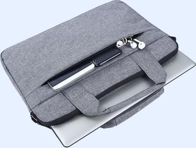 LuxeBass Universele Laptop SchouderTasHoes Grijs 15.6 Inch