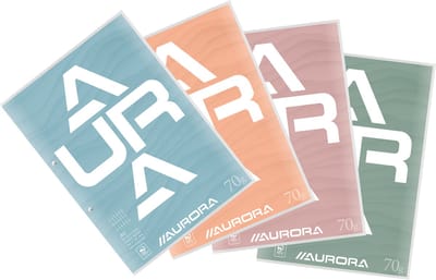 Aurora Cursusblok - Schrijfblok - A4 - 2-rings - Ruit 4x8mm - 100 vel - 70gr - 10 stuks