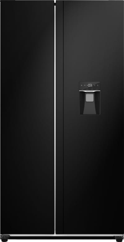 Exquisit SBS239-WS-EB - 5 Jaar garantie - Amerikaanse Koelkast - Waterdispenser - Display - 442 Liter - Zwart