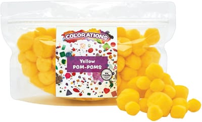 Colorations - Gele pompons knutselmateriaal 100 stuks kunststof.