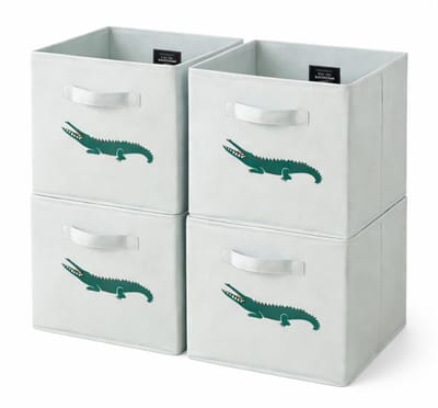 Opbergmand Kallax - Set van 4 Opbergboxen 33x33x33 cm - Speelgoed Opberger Kinderkamer - Opvouwbare Opbergdoos - Krokodil