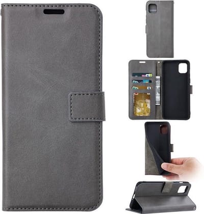 Portemonnee Book Case Hoesje Geschikt voor: Samsung Galaxy A22 5G grijs