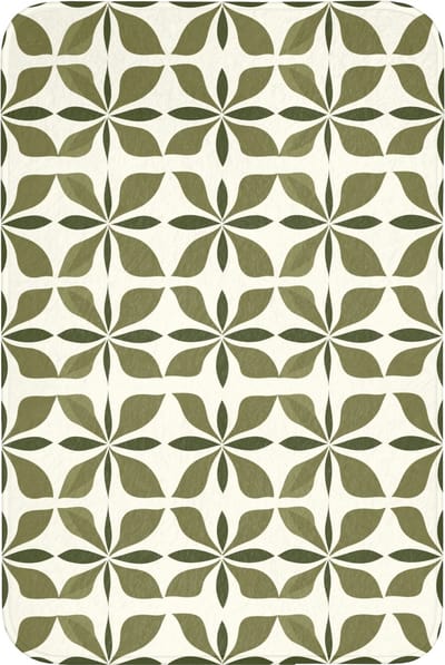 Badmat 60x90 cm - Antislip - Botanisch - Retro - Groen - Badmatten voor badkamer - Badkamermat - Douchemat - Badkamer mat