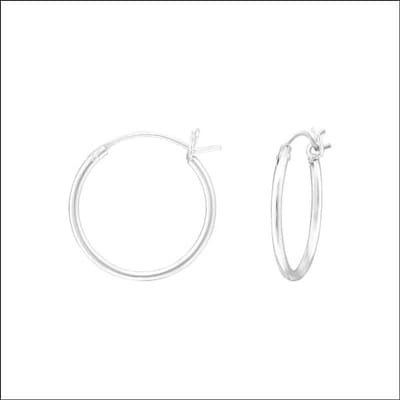 Aramat Jewels | Oorringen | Zilveren Dunne Oorbellen - Aramat Jewels | 16mm | |1,2mm | Zilver | Volwassenen | Verkleurd niet