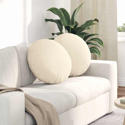 vidaXL Zitkussens 2 st Katoen Stof Crème Ø50 x 19 cm