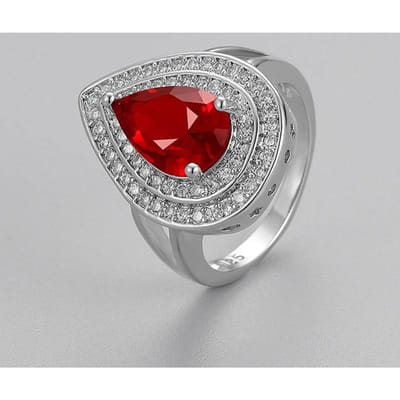 Juweelvormig Waterdruppelvormig Diamanten Ring Luxe Dames Luxe Sieraden Mode Europa en De Verenigde Staten Senior No. 10 gray