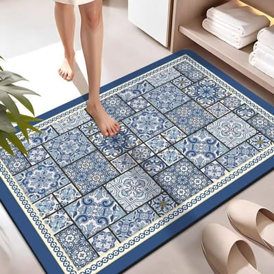Tapis de sol en boue de diatomée Tapis de sol de salle de bain Absorption d'eau et résistance à la saleté Tapis d'absorption d'eau de salle de bain Tapis de pied antidérapant Tapis de pied 50*80cm