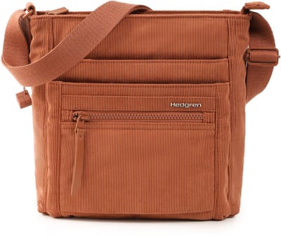 Hedgren ORVA Crossbodytas met RFID-bescherming – Waterafstotend – Lichtgewicht – Ribfluweel Redwood Burl