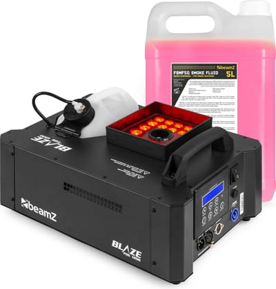 BeamZ BLAZE1200 rookmachine met CO2 vloeistof - horizontale en verticale rook - met 12x 4W RGBA LED’s