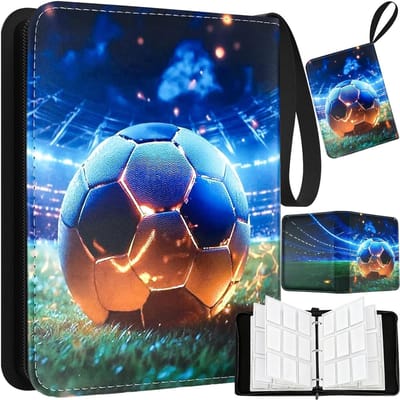 Dailygoods- Verzamelalbum 900 kaarten - Voetbalkaarten - Verzamelkaartenalbum - PU-kaartenhouder - 50 pagina's - Ritssluiting met griplus - Kaartenalbum