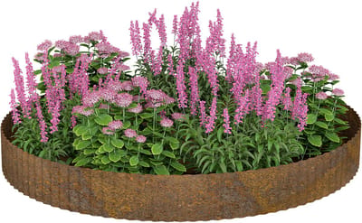 ACXIN Rasenkante - Metalen Beetumranding - Flexibel voor Tuin en Bloembedden - Roestkleur - Golvende Vorm - 5 m