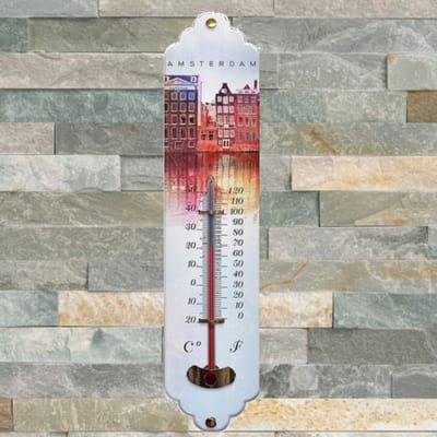 Thermometer - Amsterdam Grachten Pandjes aan de Amstel (binnen en buiten mogelijk)