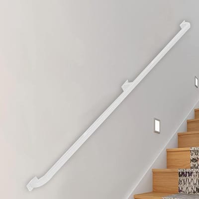Trapleuning Binnen Buiten - Wandmontage Reling - Veiligheid Thuis - Roestbestendige Coating - 360cm - Wit