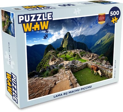 Puzzel Lama - Machu Picchu - Gras - Legpuzzel - Puzzel 500 stukjes