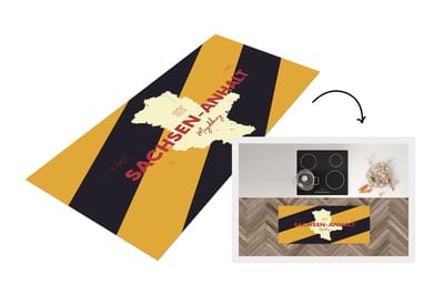 Keukenloper - Loper keuken - Kaart - Saksen-Anhalt - Duitsland - Kleuren - 120x50 cm - Keukenloper vinyl