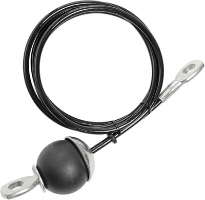 Kracht Trainingskatrol - Fitness Touw - Spierversterking Thuis - Met Zwarte PU Coating - 2 Meter Lengte - Zwart