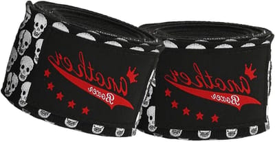 Hand Wraps - Boksbandages - Vechtsport Training - Schedelpatroon Design - 300 cm - Zwart