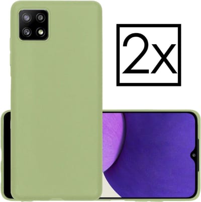 Hoesje - 2 Stuks - Geschikt voor Samsung Galaxy A22 4G - Sterk & Shockproof - Case Siliconen - Back Cover - Telefoon Hoes - Lila