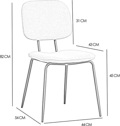 Bronx71® Scandinavische eetkamerstoel Ivar gerecyclede stof groen - Eetkamerstoelen set van 4 - stoel