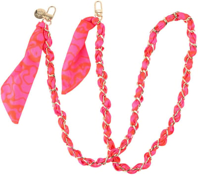 AVY Crossbody Telefoonkoord | Rosé Twist | Lang Koord | Universeel voor alle Hoesjes | Geschikt voor iPhone, Samsung en meer | 120cm | Swirlprint | Rood & Roze