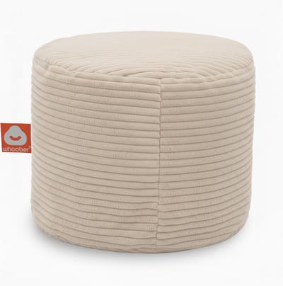 Whoober Rhodos – Poef Zitzak – Crême dik ribfluweel – Comfortabel & Duurzaam