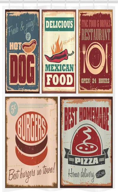 ABAKUHAUS Douchegordijn – Retro multicolor Mexicaans – 120x180 cm – Blauw Paprika