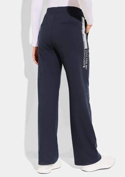 Vrijetijdsbroek met glittersteentjes - marine - Gr. 44 van Goldner Fashion