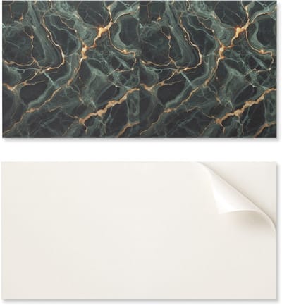 Zelfklevend vinylpaneel met print, 100x50 cm, marmerpatroon met nerven.