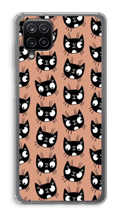 Case Company® - Hoesje geschikt voor Samsung Galaxy A12 hoesje - Kat - Soft Cover Telefoonhoesje - Bescherming aan alle Kanten en Schermrand